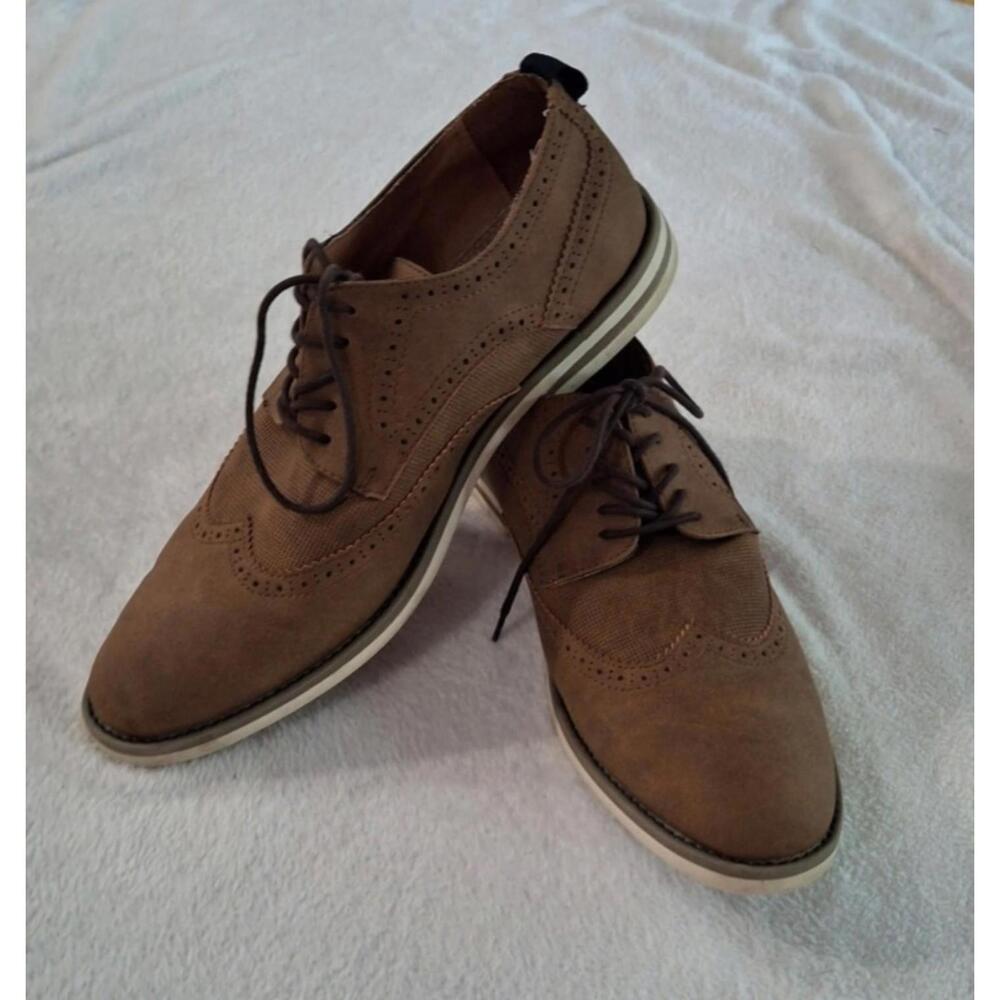 Steve Madden Lanstr Oxford Business Casual Shoes Sz 10.5 Soft Brown White Sole